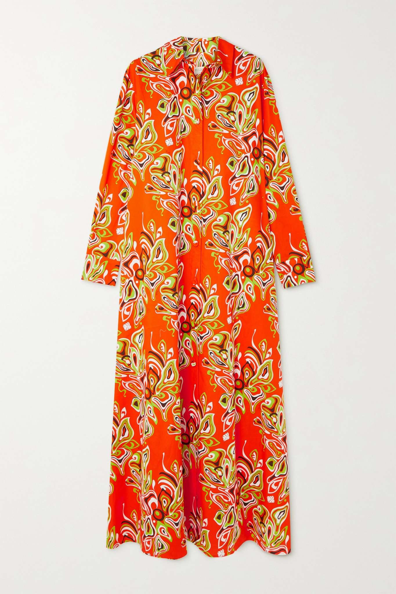 + NET SUSTAIN printed cotton-poplin maxi shirt dress - 1