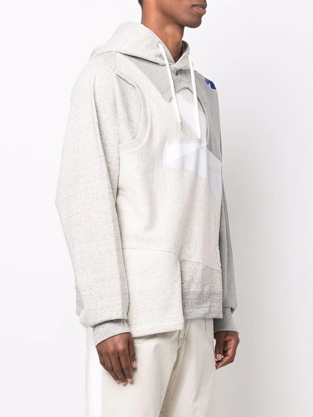 patchwork pullover hoodie - 3