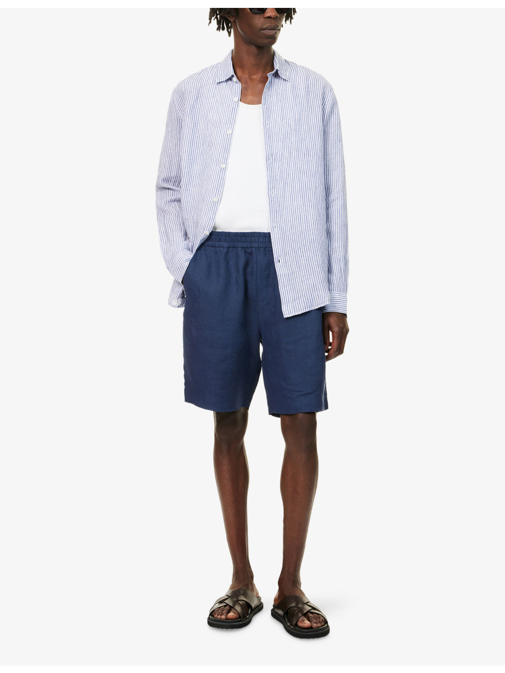Striped Relaxed-Fit Linen Shirt - 2