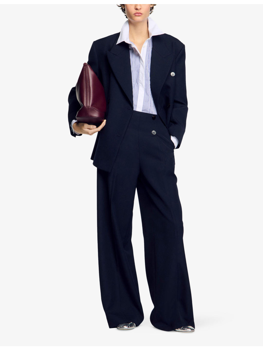 Wide-Leg High-Rise Wool-Blend Suit Trousers - 2