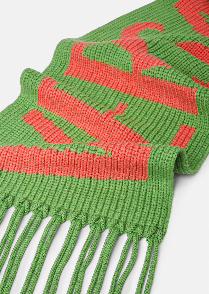 VERSACE Logo Wool Intarsia Scarf outlook