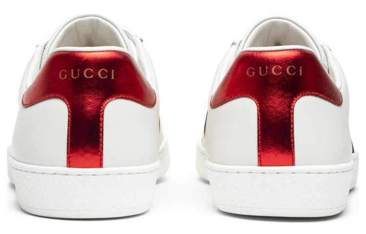 Gucci Stripe Leather Sneaker 'White Red Black' 636782-0FIV0-9091 - 4