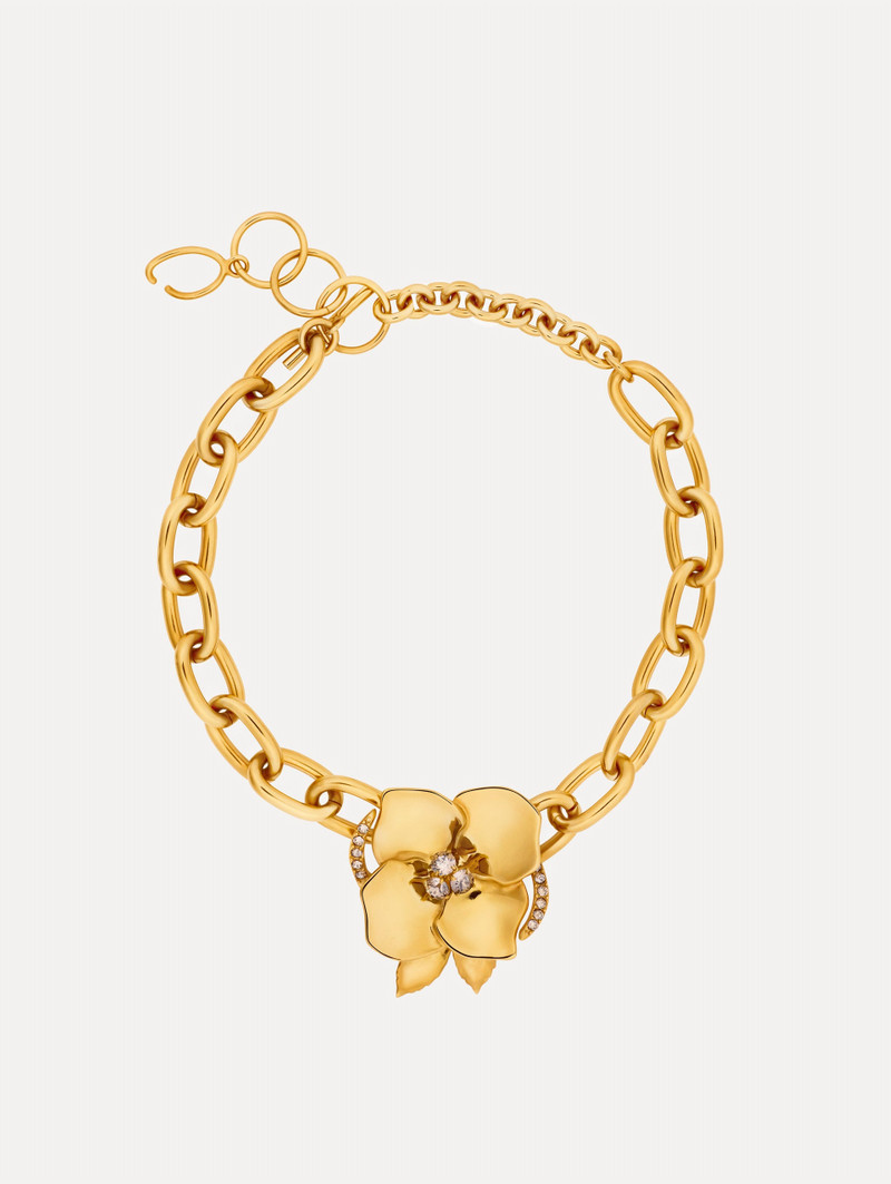 GOLD BLOSSOM CHAIN-LINK NECKLACE 1