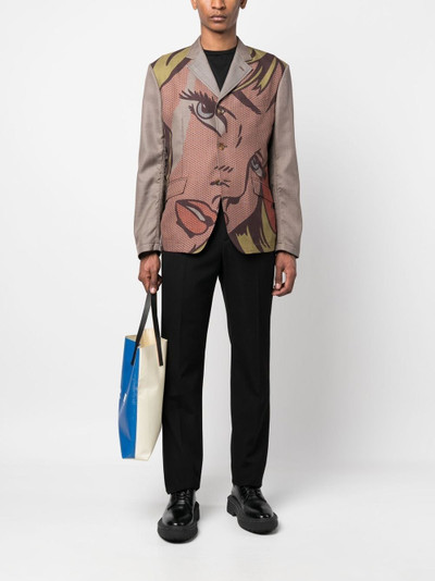 Junya Watanabe MAN graphic-print single-breasted blazer outlook