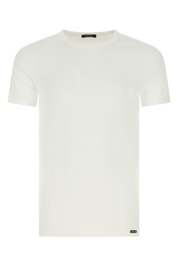 White stretch cotton t-shirt - 1