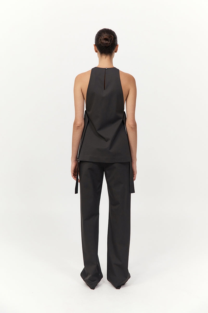 Side Tie Top - Black Olive - 6