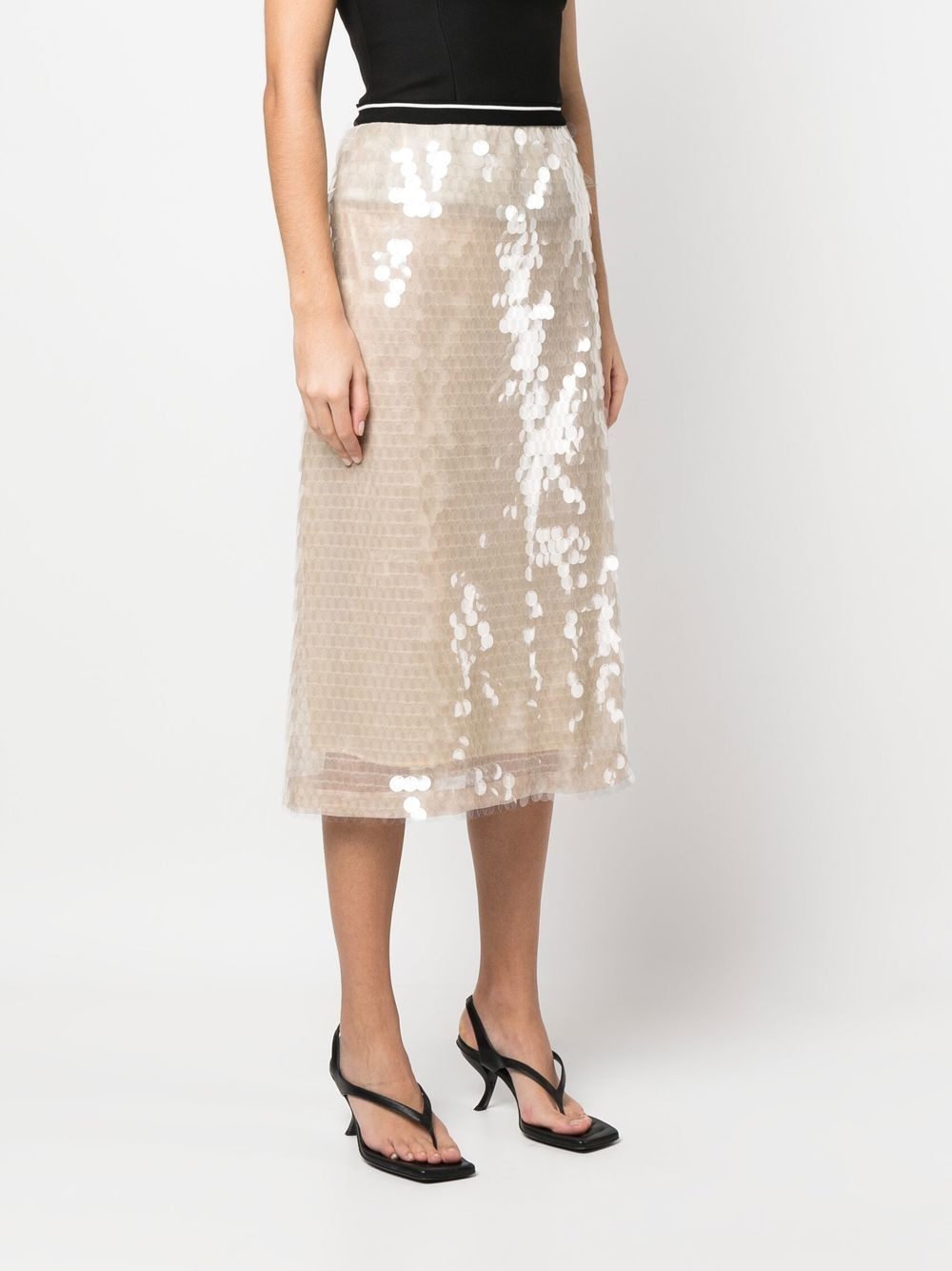 sequin-embellished high-waisted skirt - 3