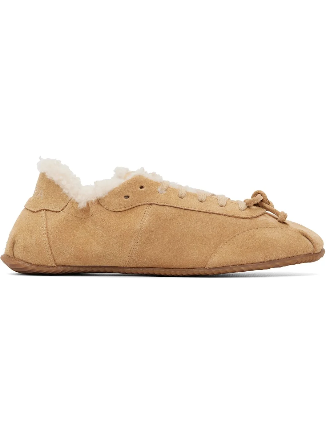 Beige Ballerina Shearling Sneakers - 1