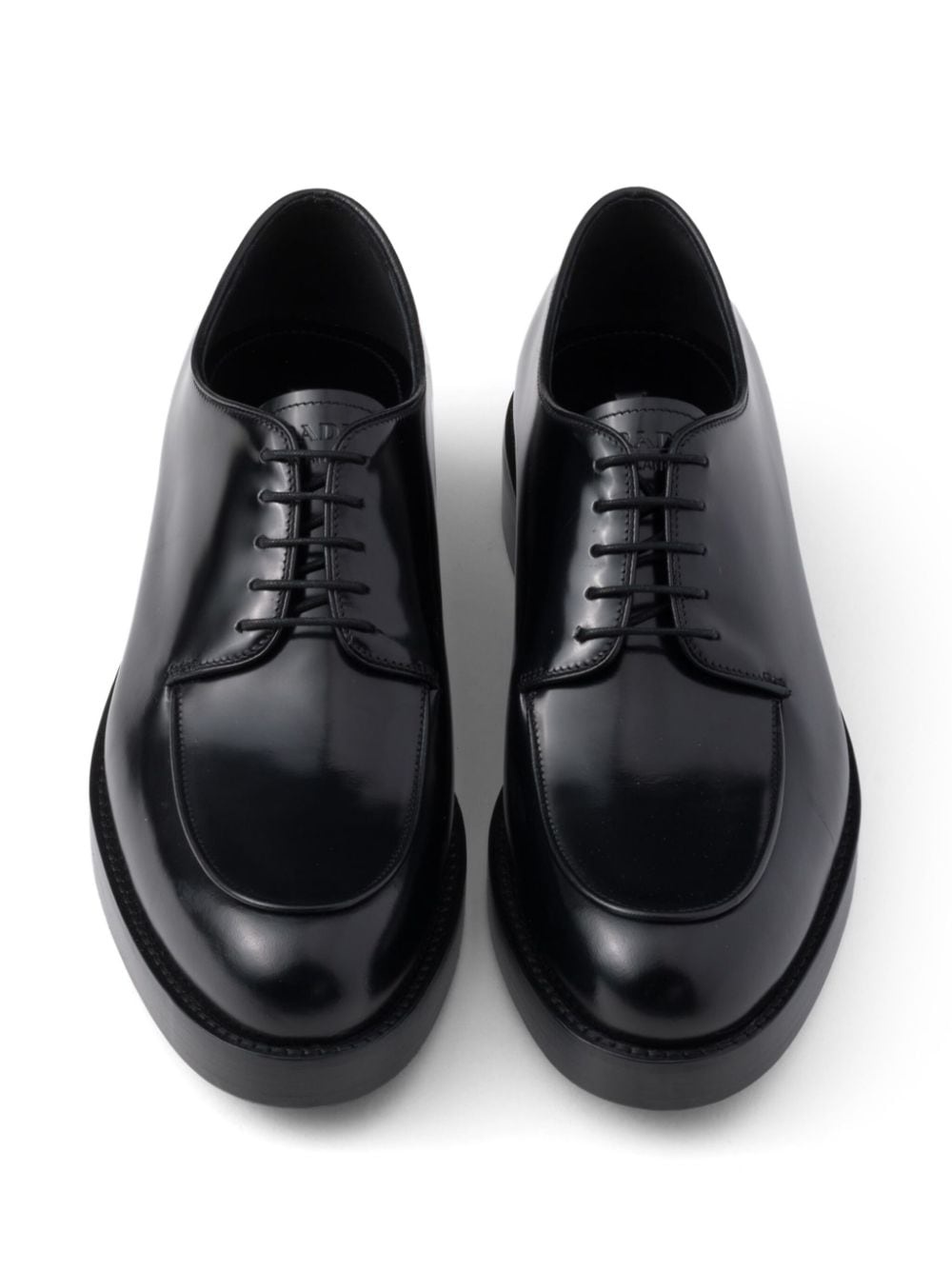 brushed leather derby shoes - 4