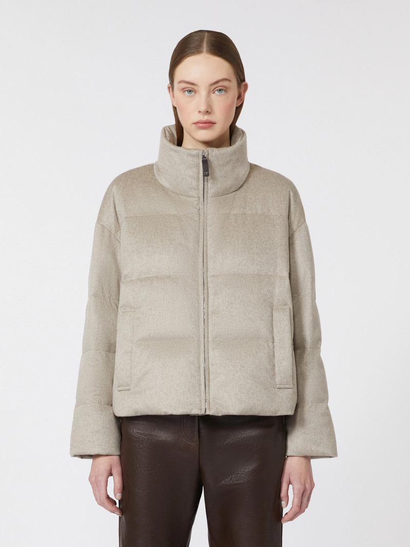DESTINO Water-repellent canvas and camel down jacket - SAND 3