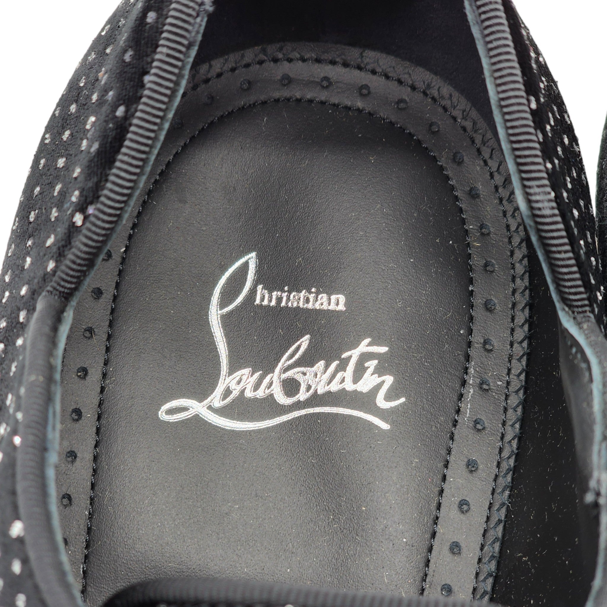 Christian Louboutin Greggyrocks Studded Oxfords - Velvet - Black - 41.5 - 7