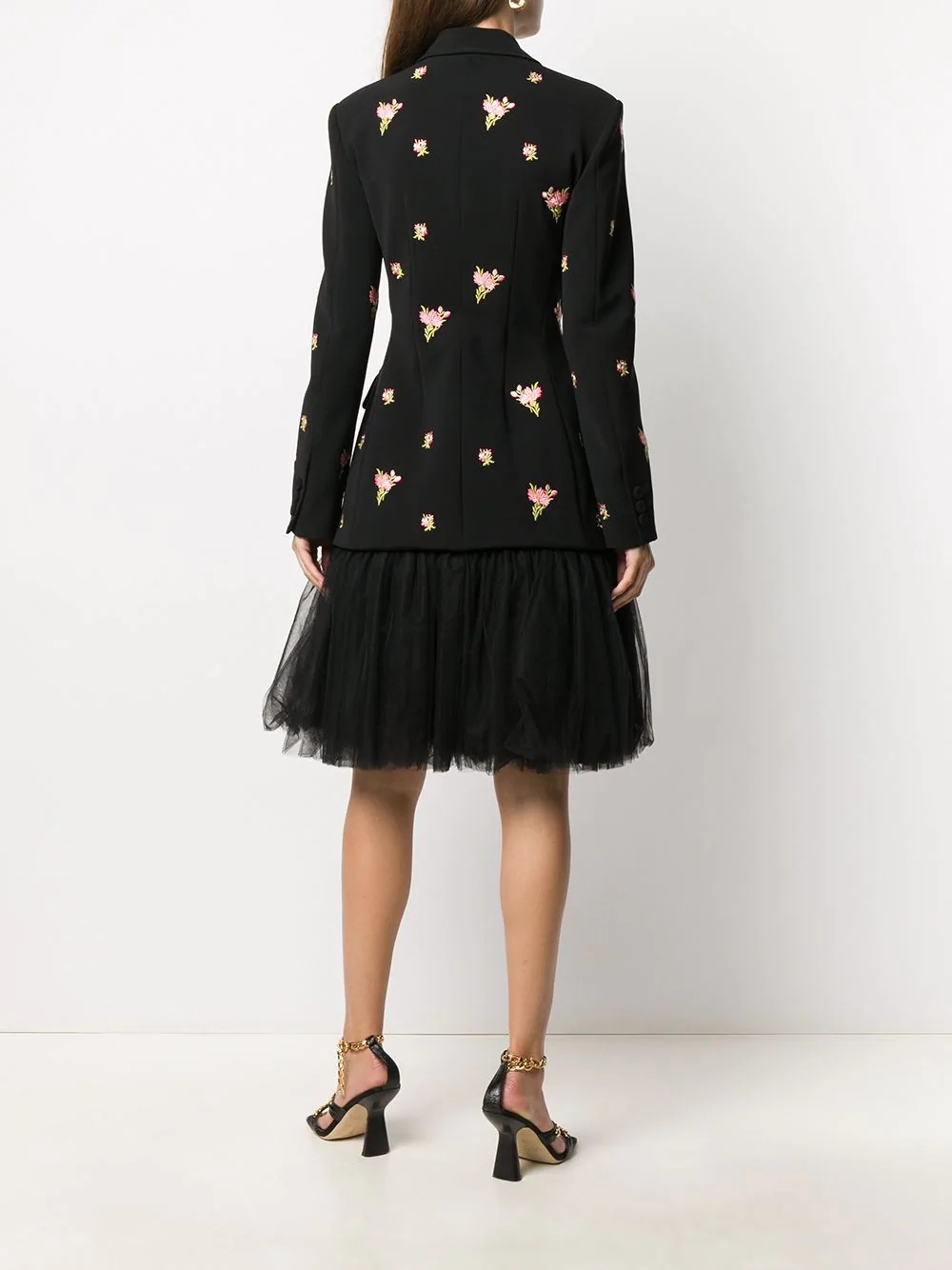 tulle skirt floral embroidered dress - 4