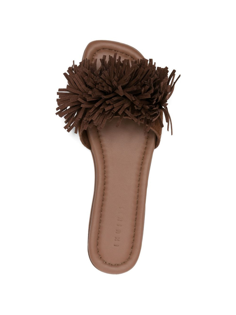 Fringes Flower suede sandals 4
