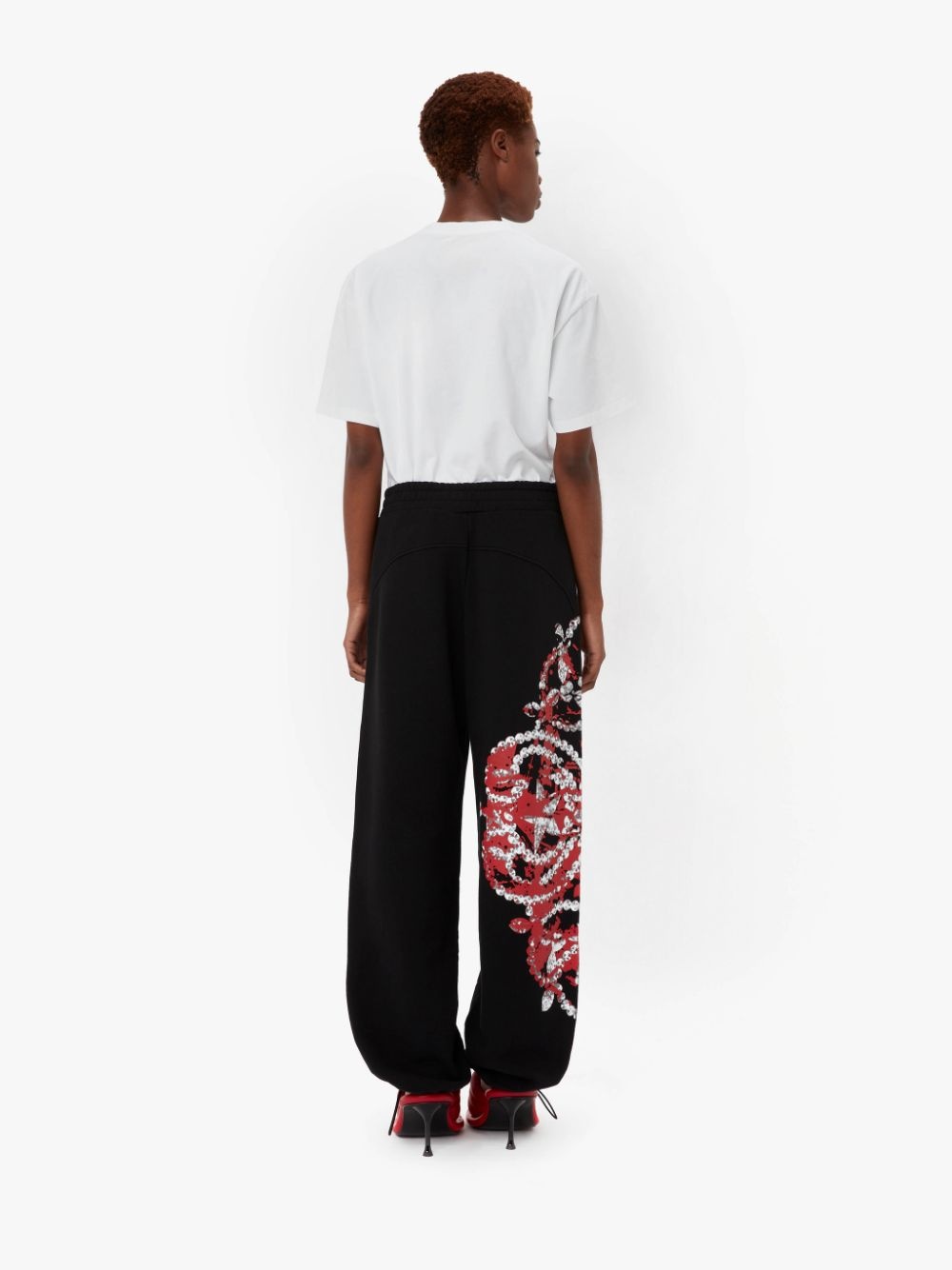 CARRIE - TIARA PRINT JERSEY TRACKPANT TROUSERS - 4