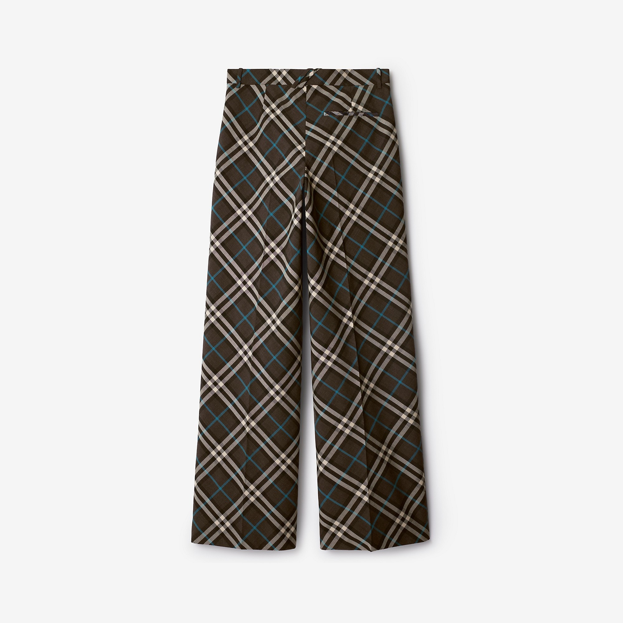 Check Wool Blend Tailored Trousers - 5