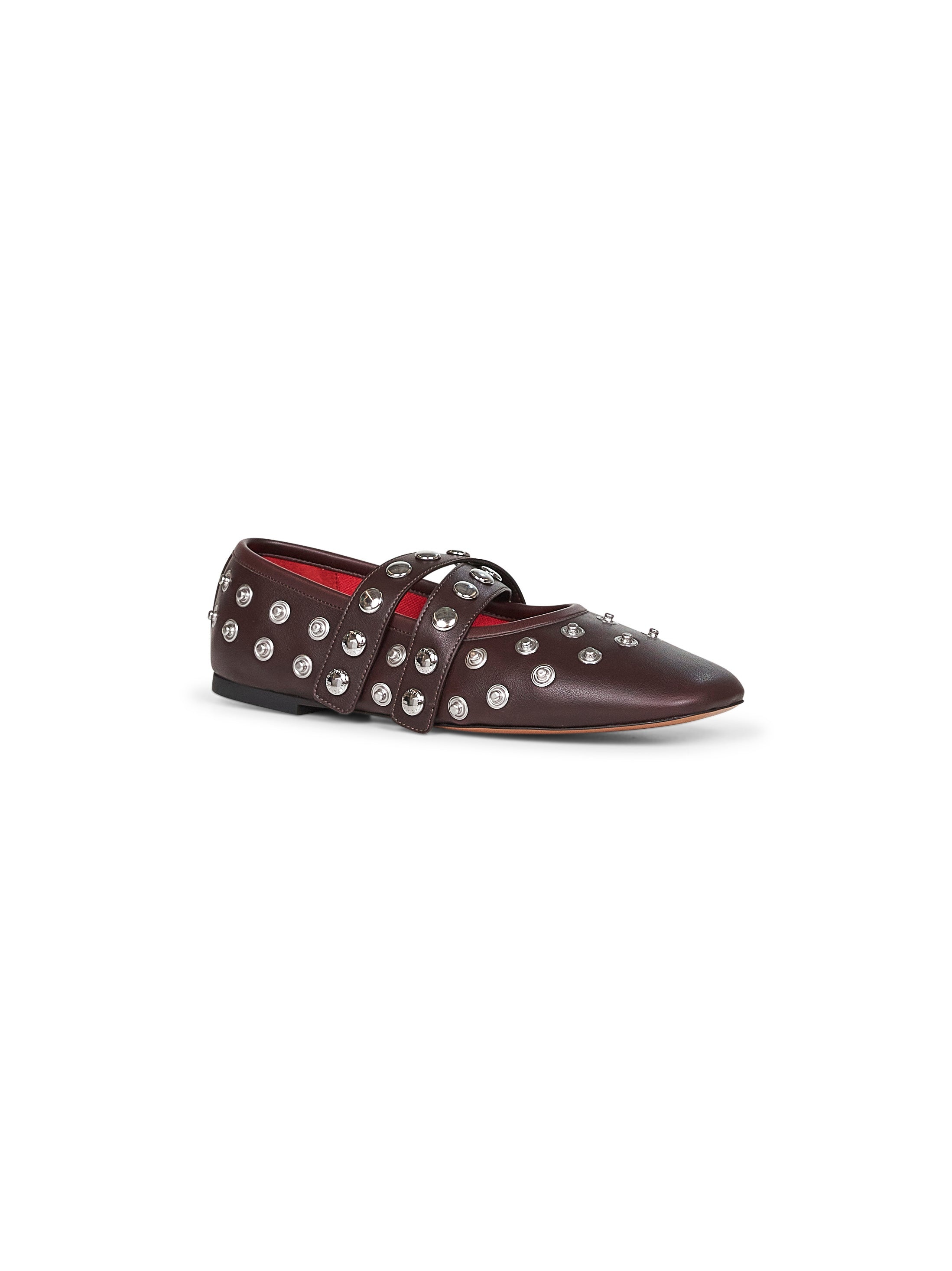 Brown Ryder Popper-Studded ballet flats - 2