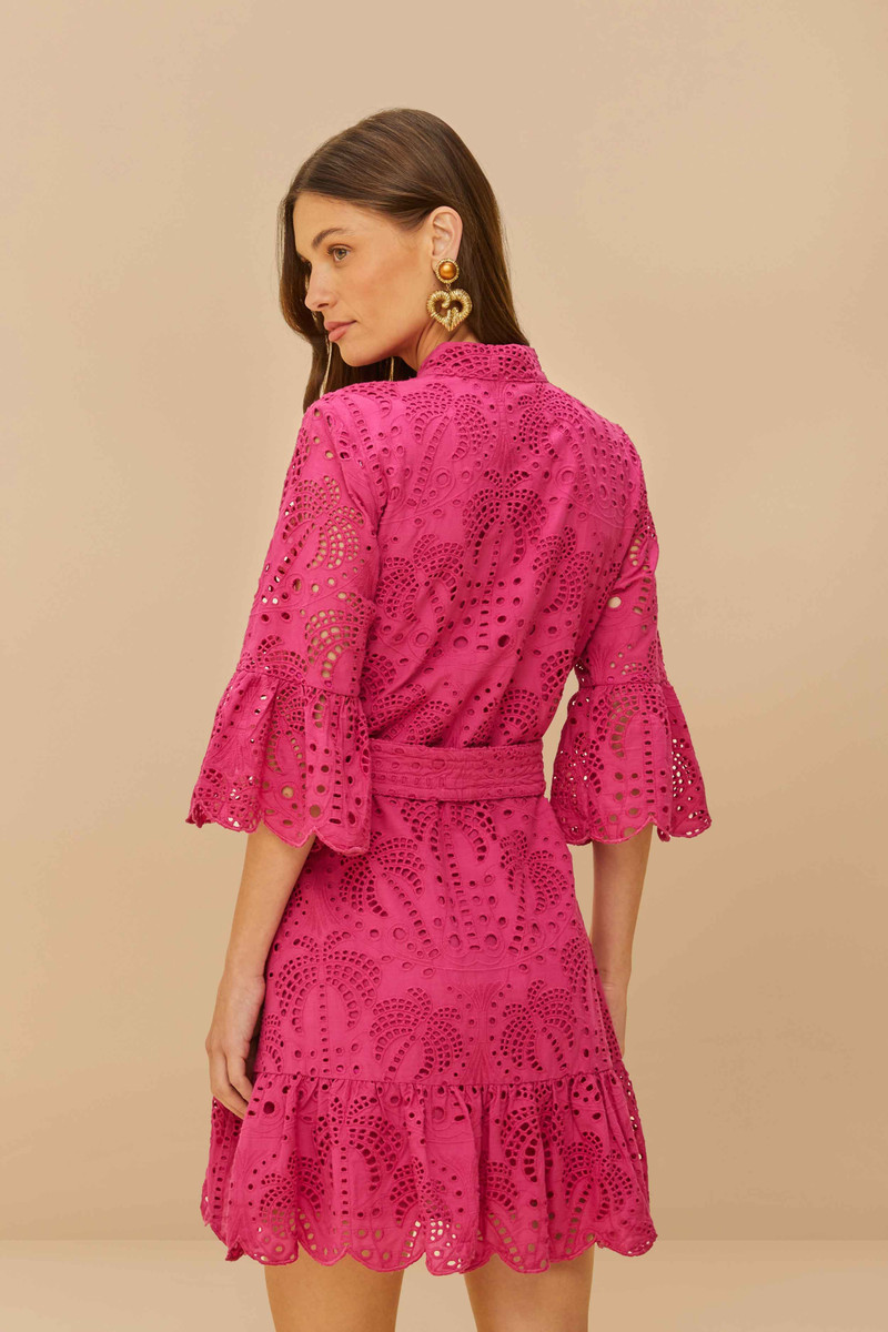 Pink Palm Tree Mini Dress 3