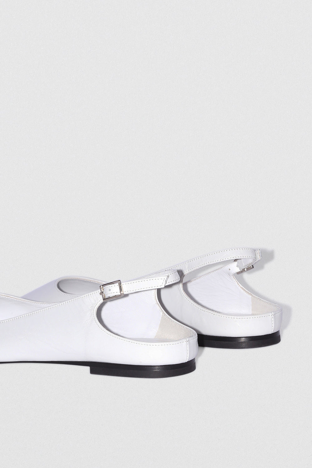 Koyna Burrata Creased Calf Leather Slingback Flat - 3