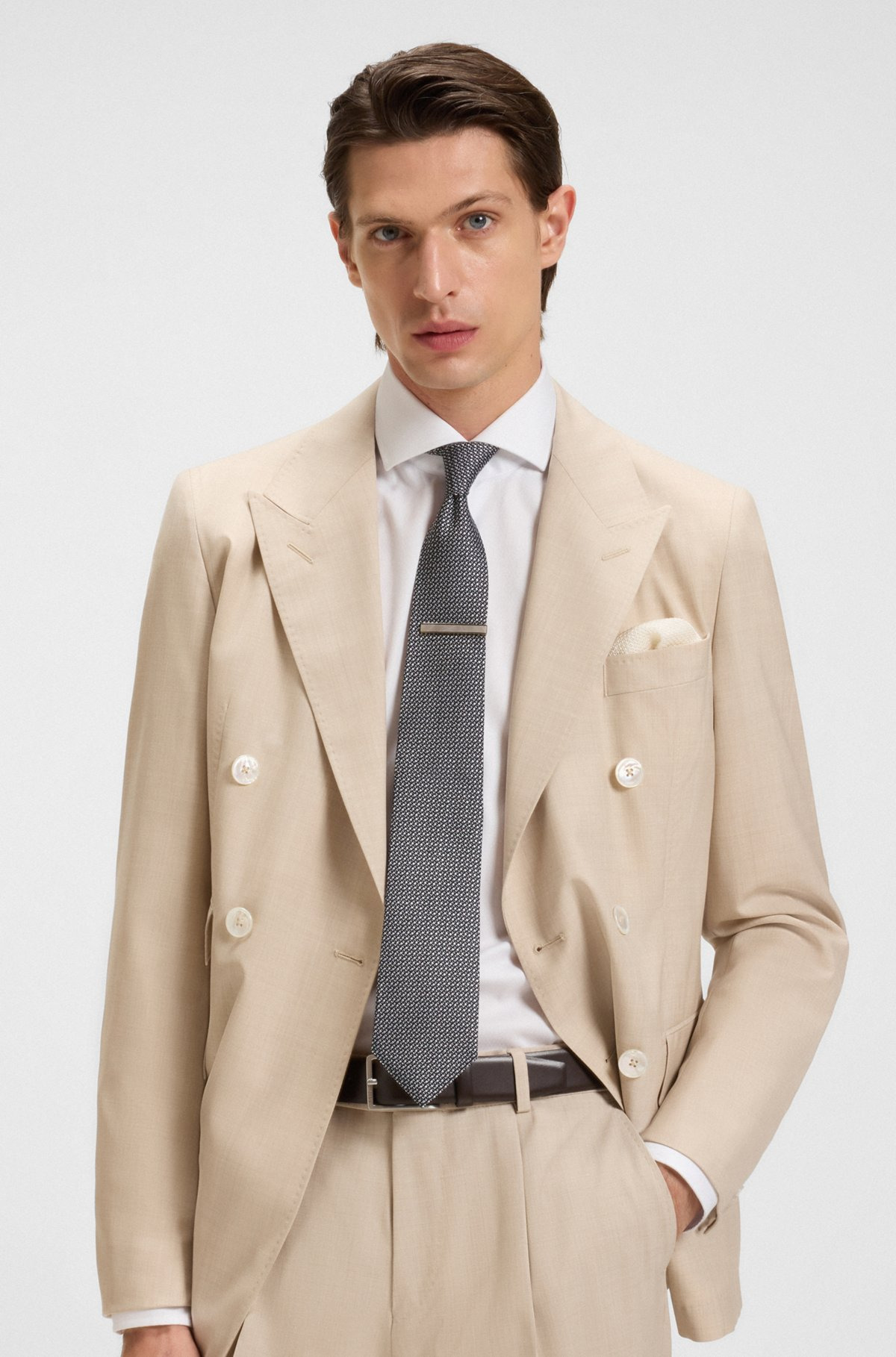 DIAGONAL-STRIPE TIE IN ITALIAN SILK JACQUARD - 2