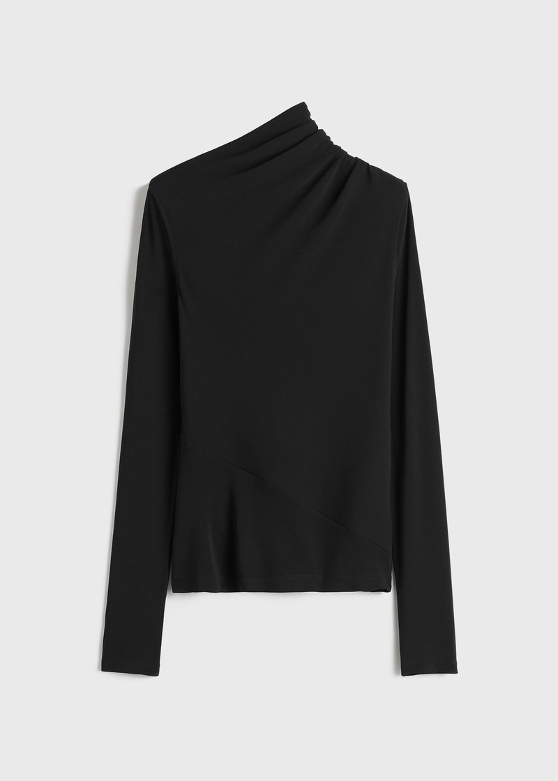 Draped jersey top black - 1