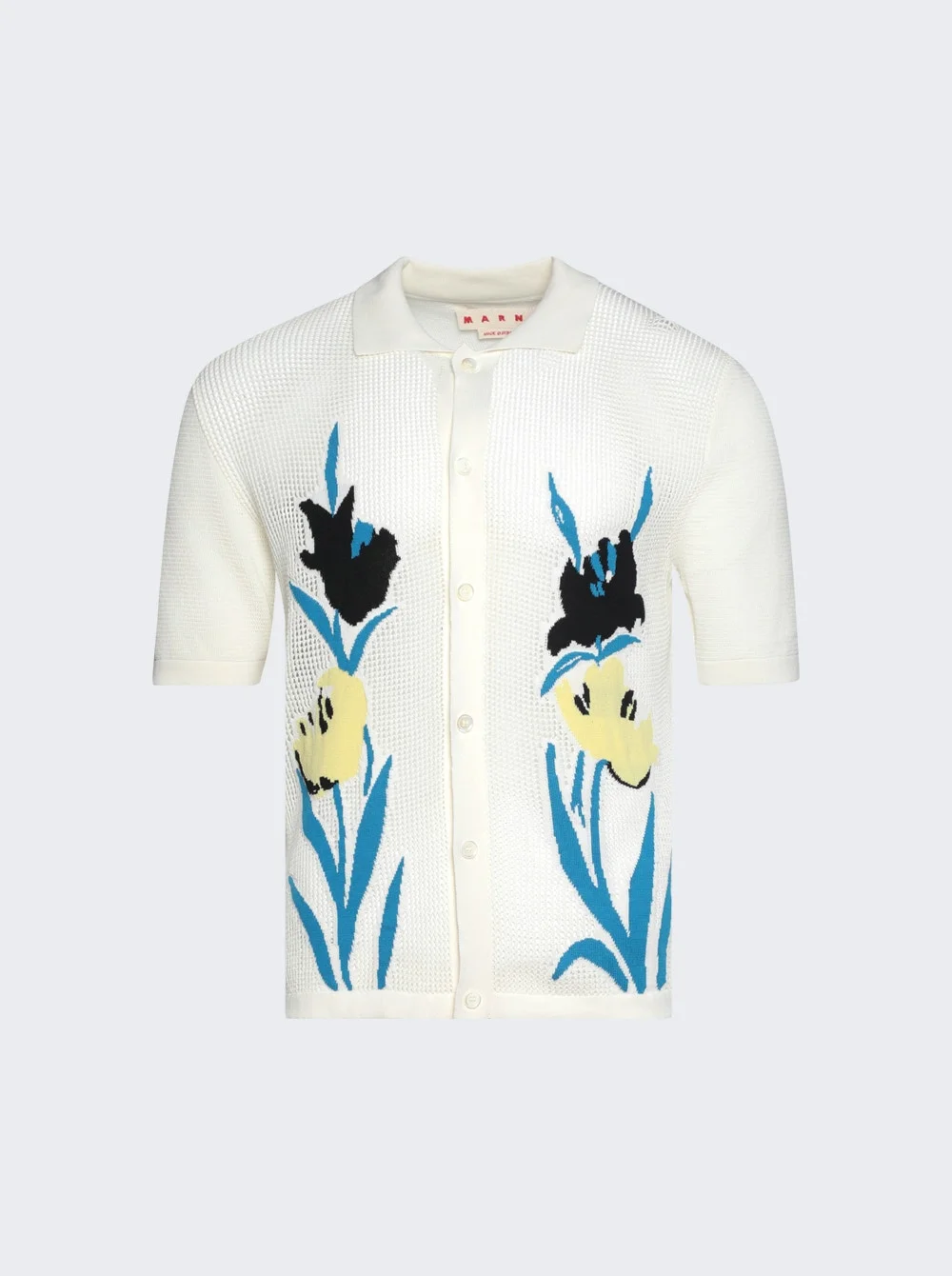 Flower Mesh Cardigan Alabaster - 1