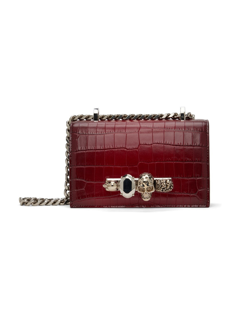 Burgundy Jewelled Satchel Bag 1