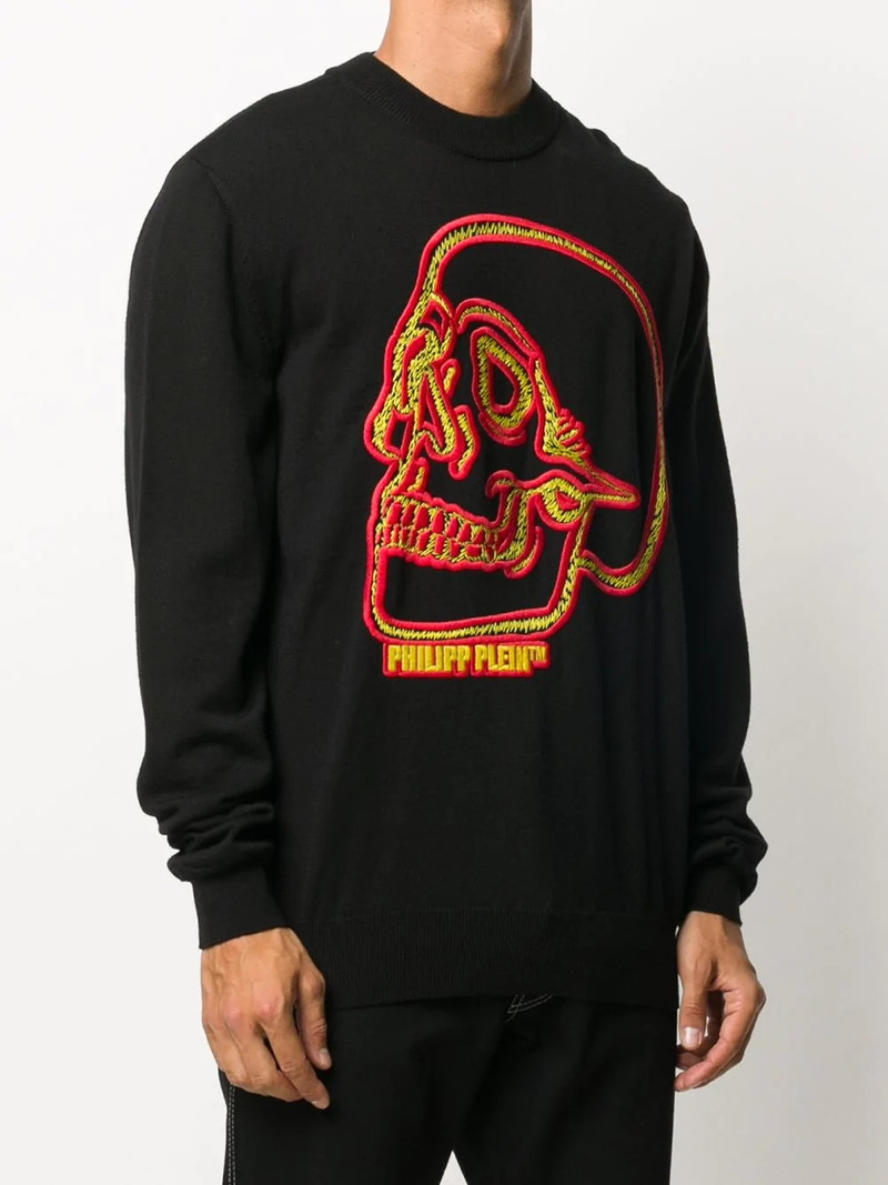 logo skull embroidered sweatshirt 3