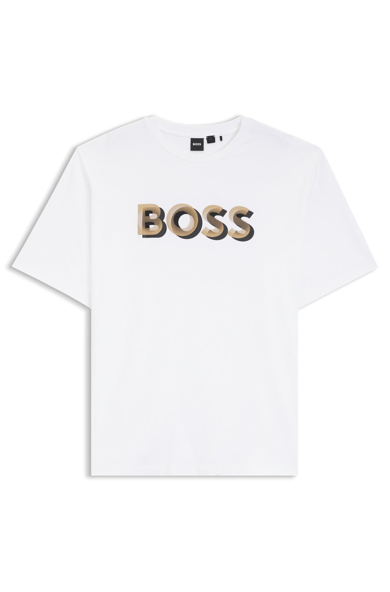 MERCERIZED-COTTON T-SHIRT WITH LOGO ARTWORK 1