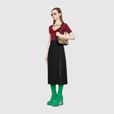 GUCCI Wool silk skirt with slit outlook