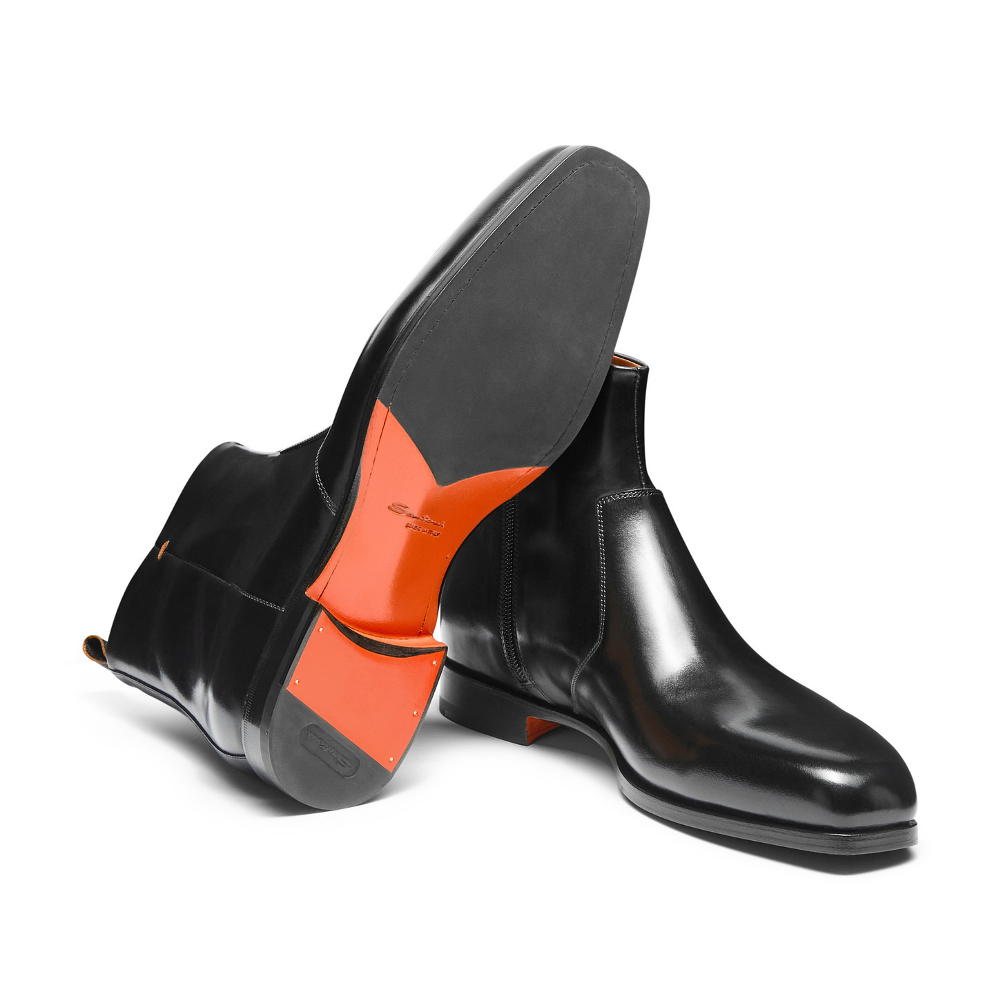 Men's black leather ankle boot - 4