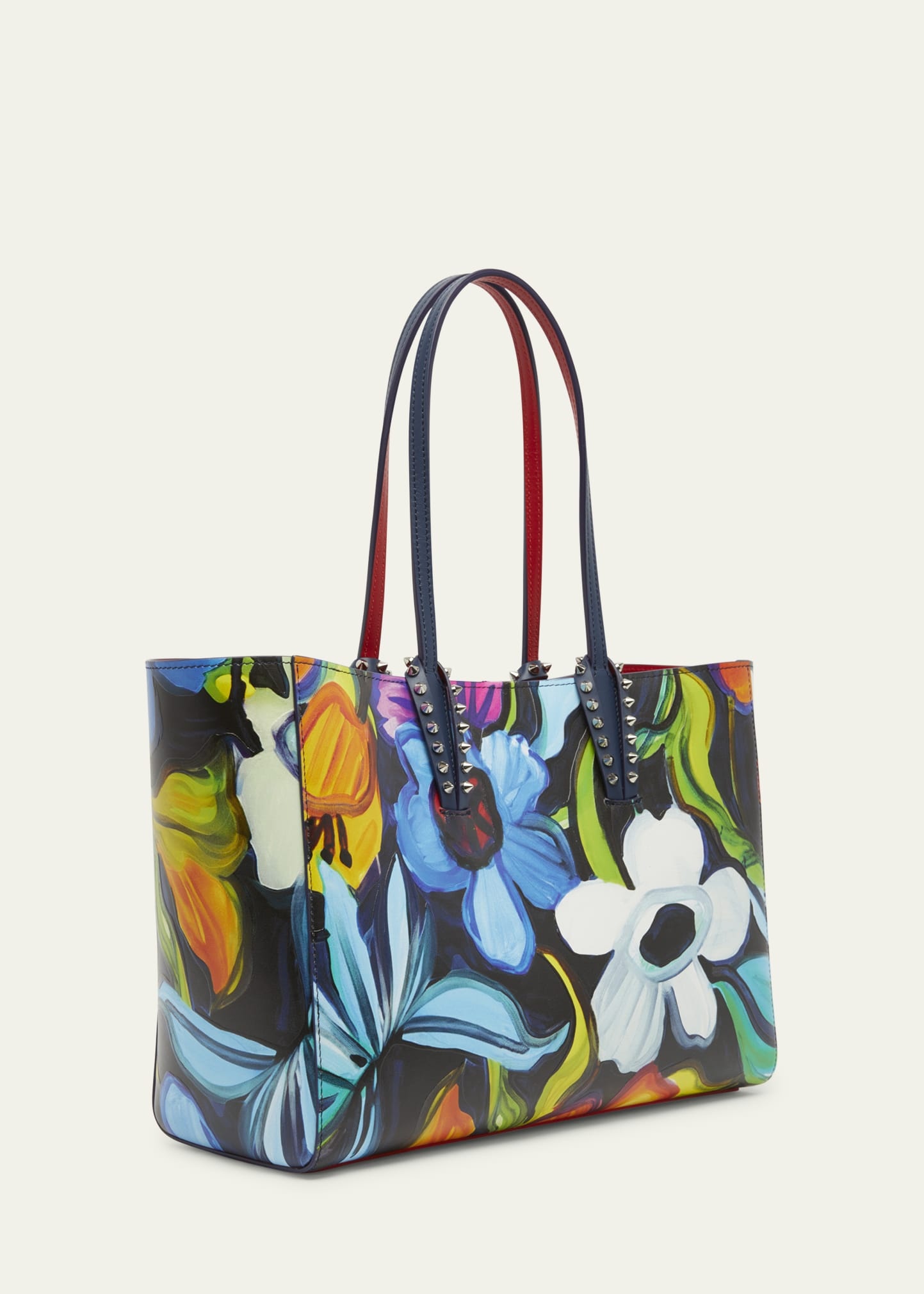 Cabata Small Tote Bag in Flower-Print Leather - 3