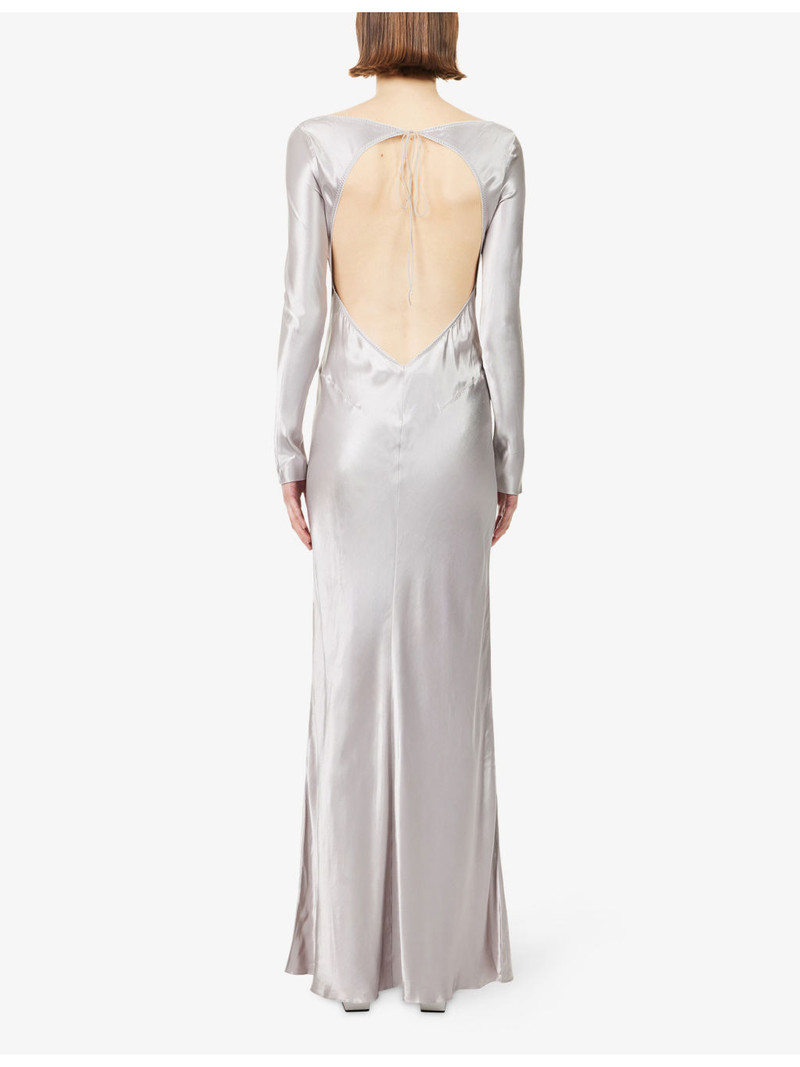 Margit Backless Satin Maxi Dress 4