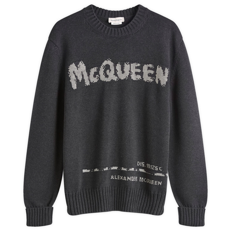 Alexander McQueen Grafitti Logo Crew Neck Jumper 1