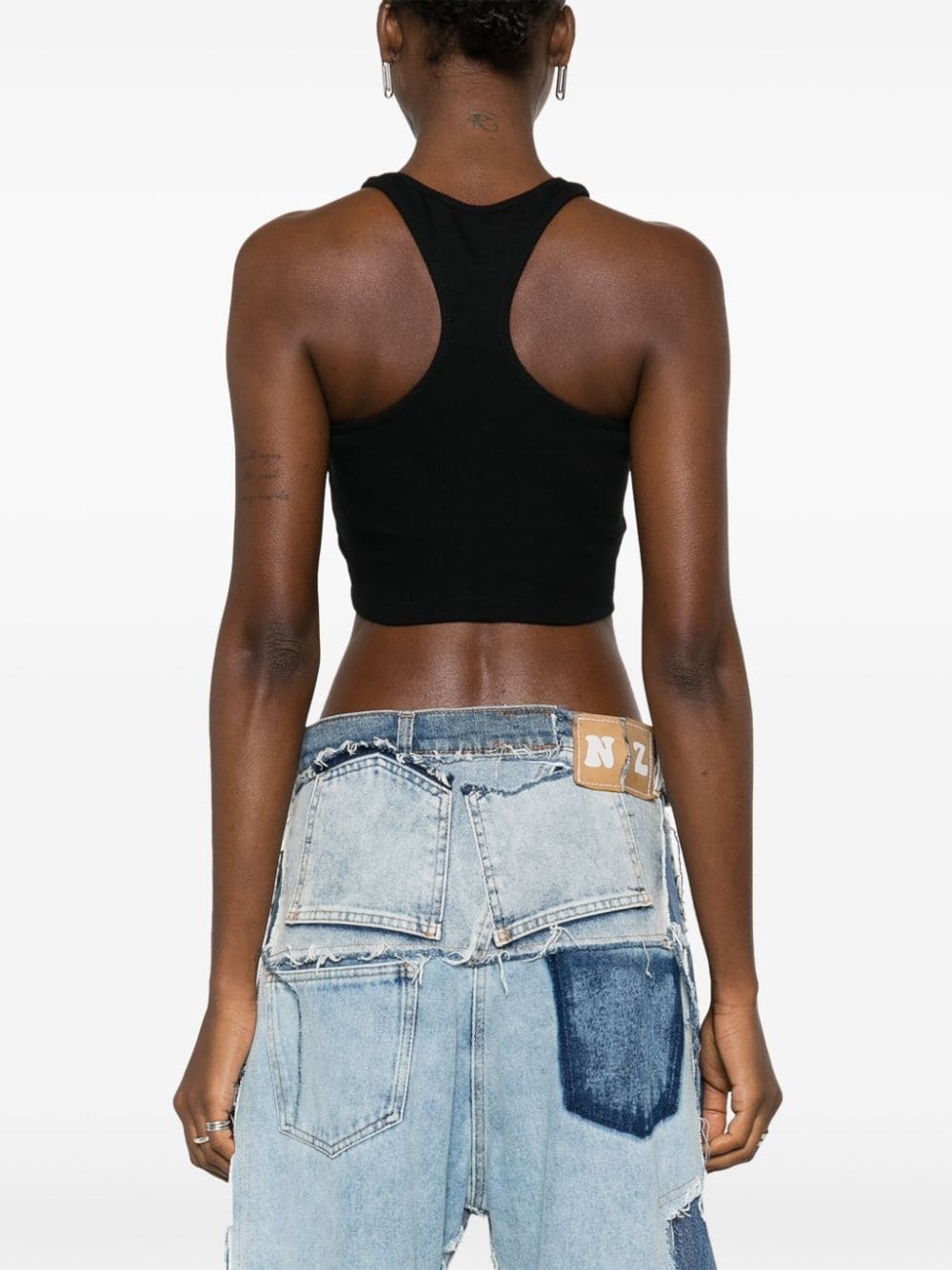 Off-Stamp ribbed crop top - 4