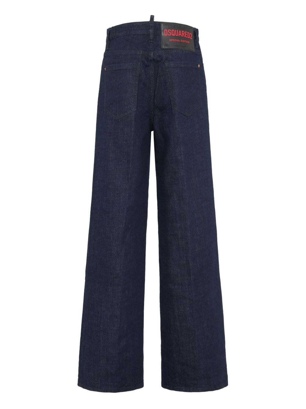 logo-patch wide-leg jeans - 2