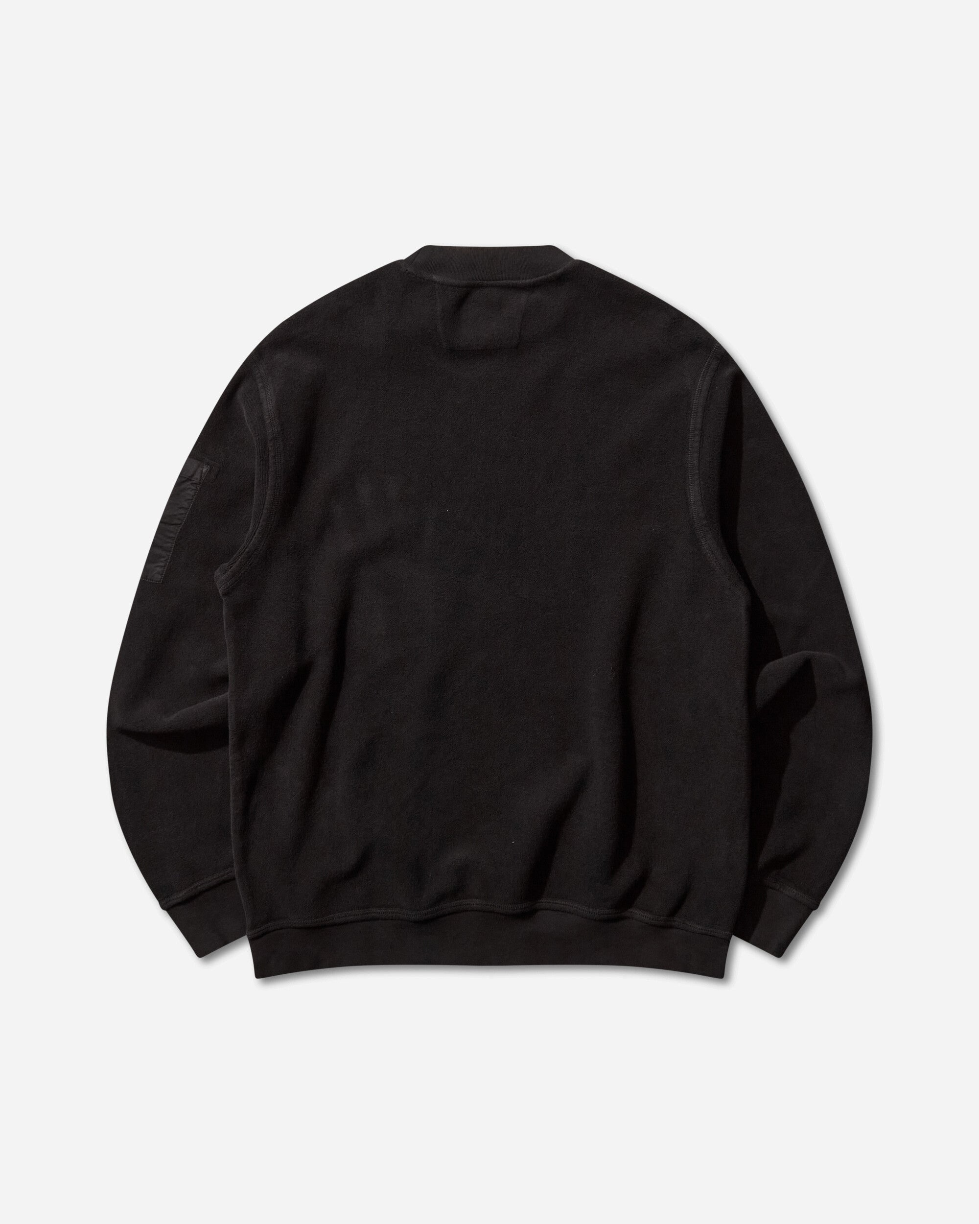 Men's Brushed and Emerized Diagonal Fleece Crewneck Sweatshirt Black - 2