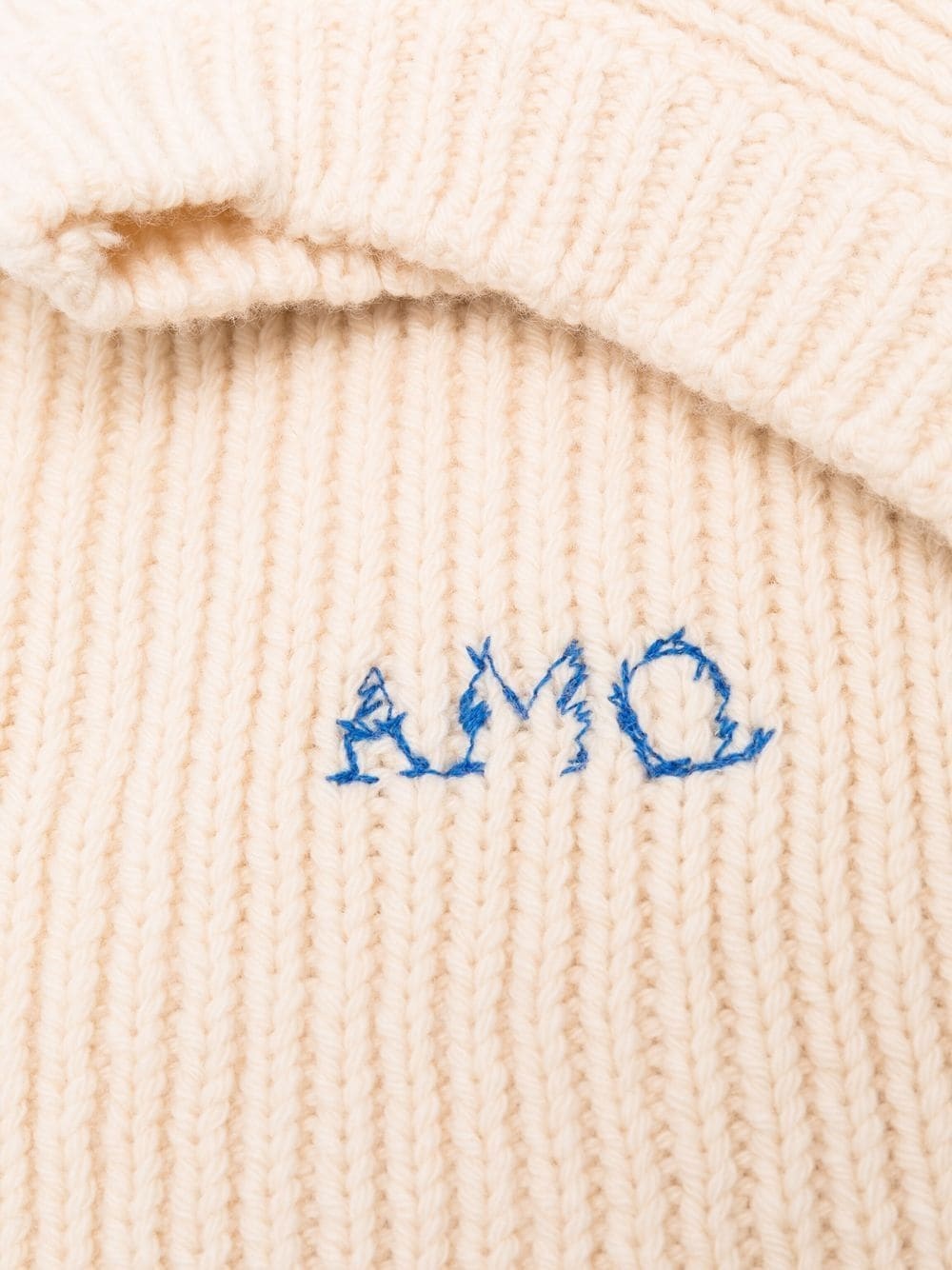 logo snood cable-knit hat - 2