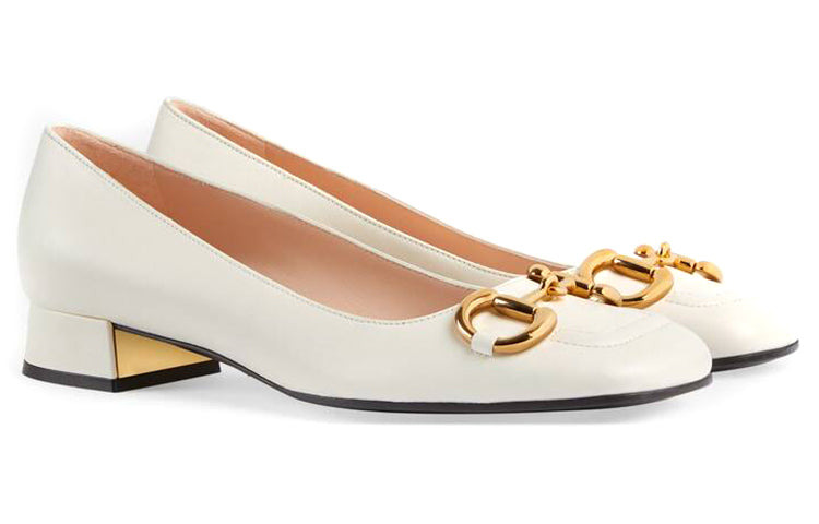 (WMNS) Gucci Ballet Flat with Horsebit 'White Leather' 645600-C9D00-9022 - 2
