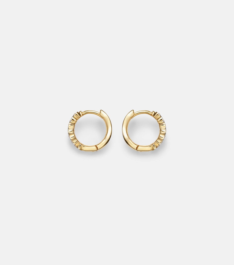 Wave 14kt gold (585/1000) huggie earrings with diamonds 4