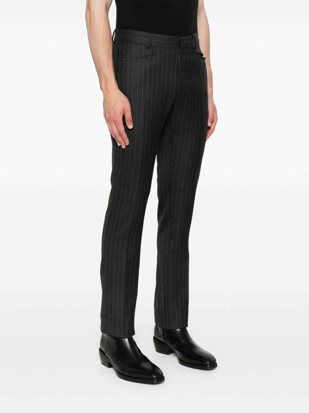 striped straight-leg trousers - 3