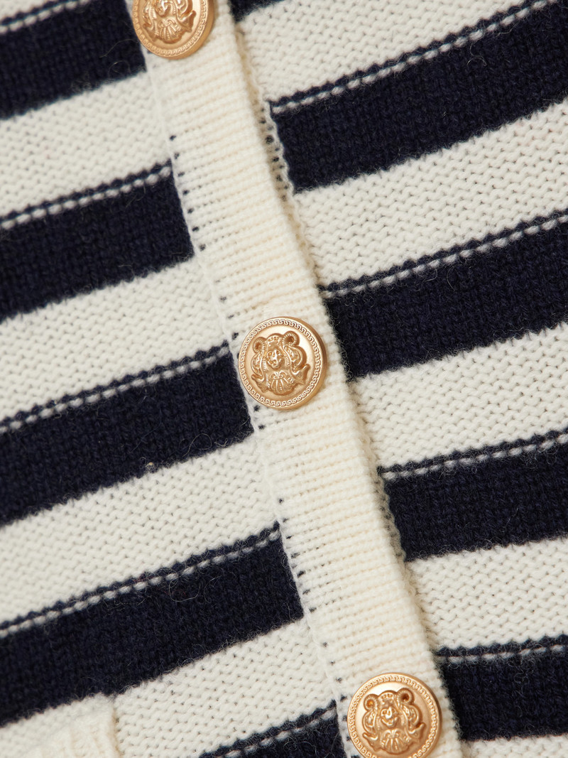 Striped Wool And Cashmere-blend Cardigan 5