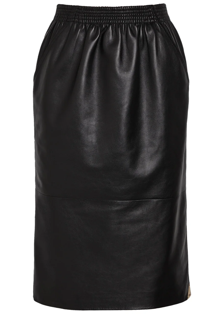Chloe Leather Midi Pencil Skirt - 1