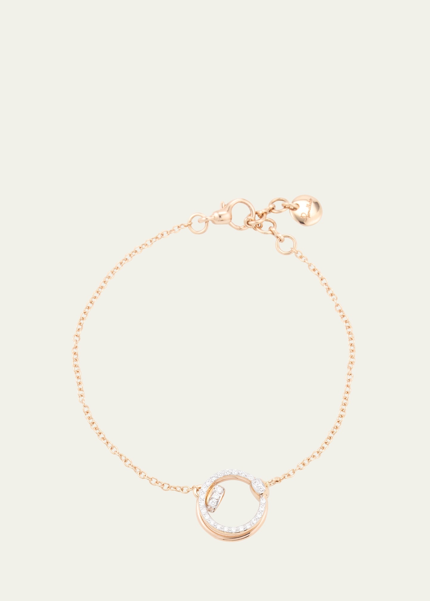 Together 18K Rose Gold Diamond Circle Chain Bracelet - 1