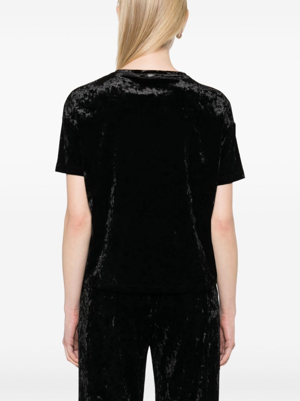 crushed-velvet T-shirt - 4