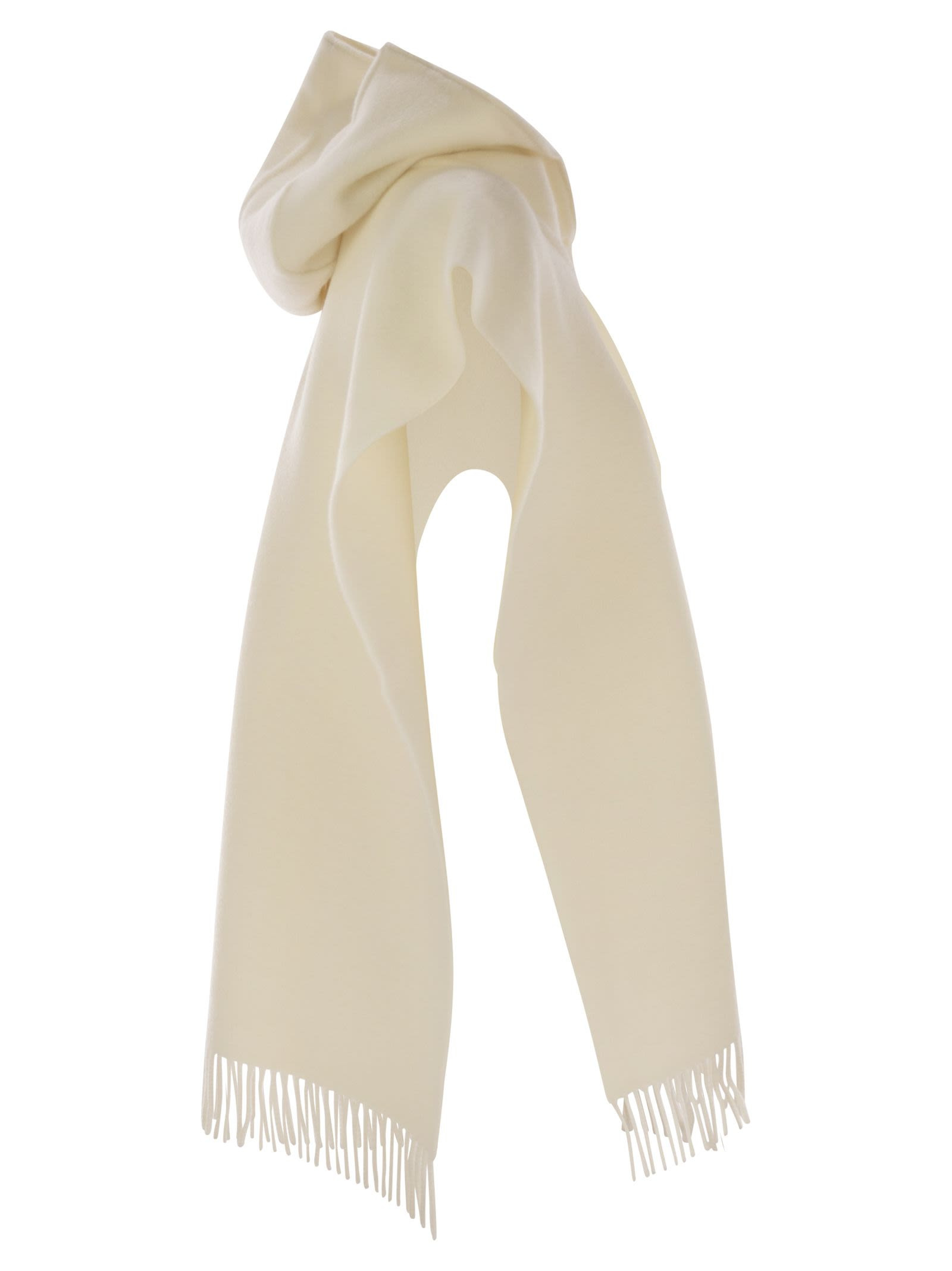 Brunello Cucinelli Women Double Knit Wool And Cashmere Poncho With Hood And Fringes - 3