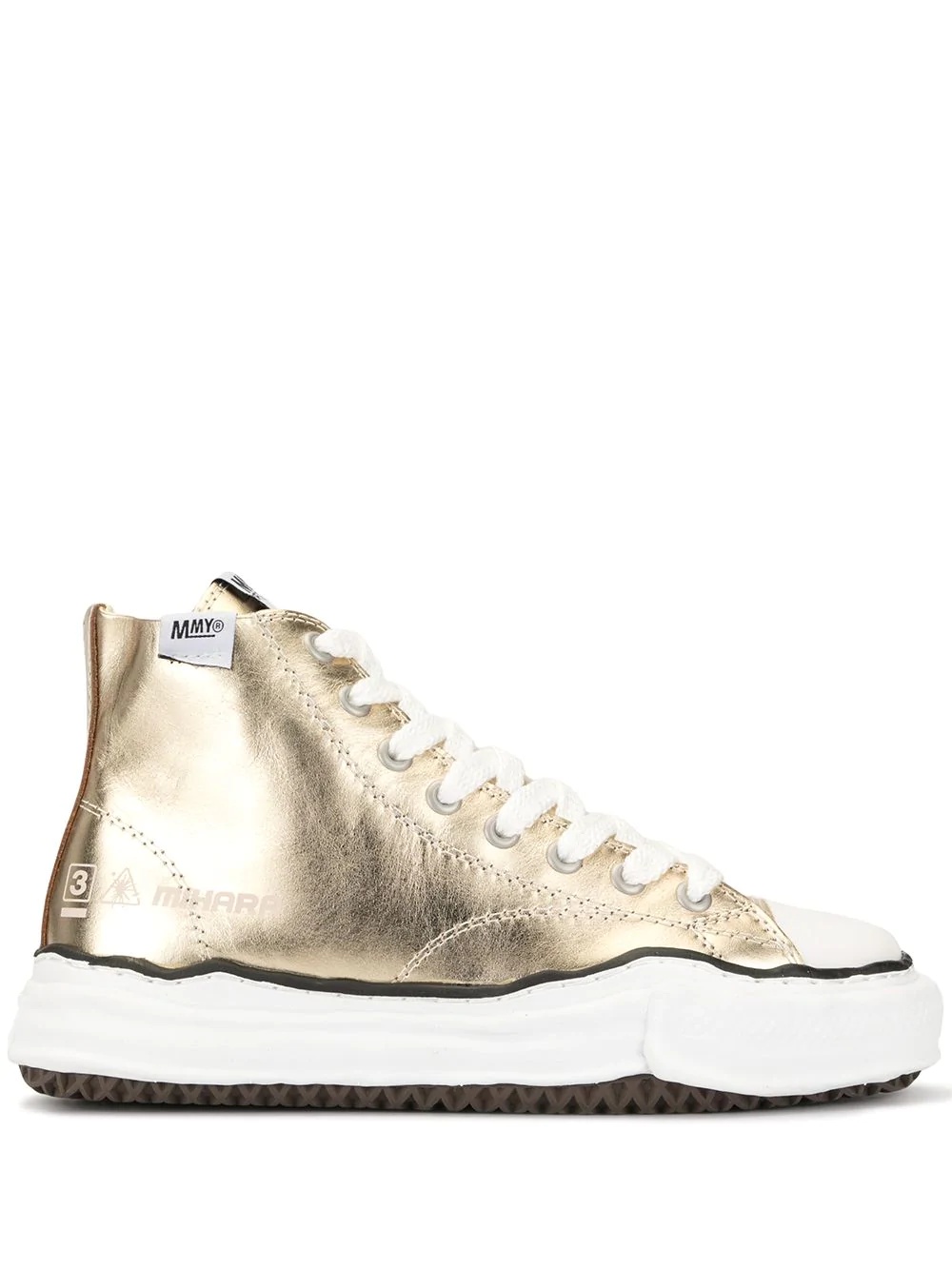 hi-top metallic sneakers - 1