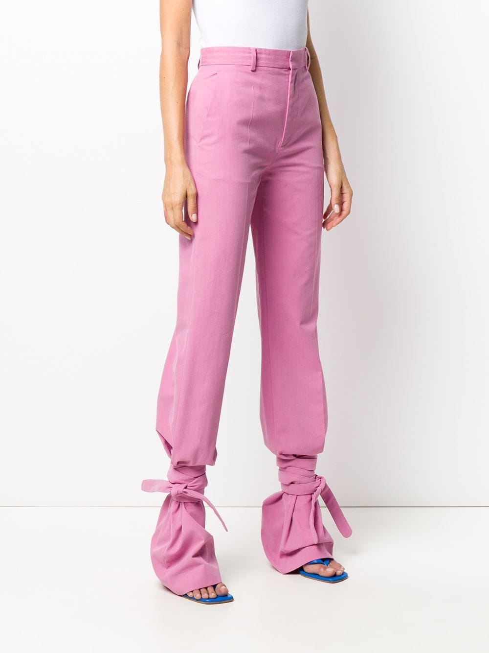 high-waisted tie-ankle trousers - 3