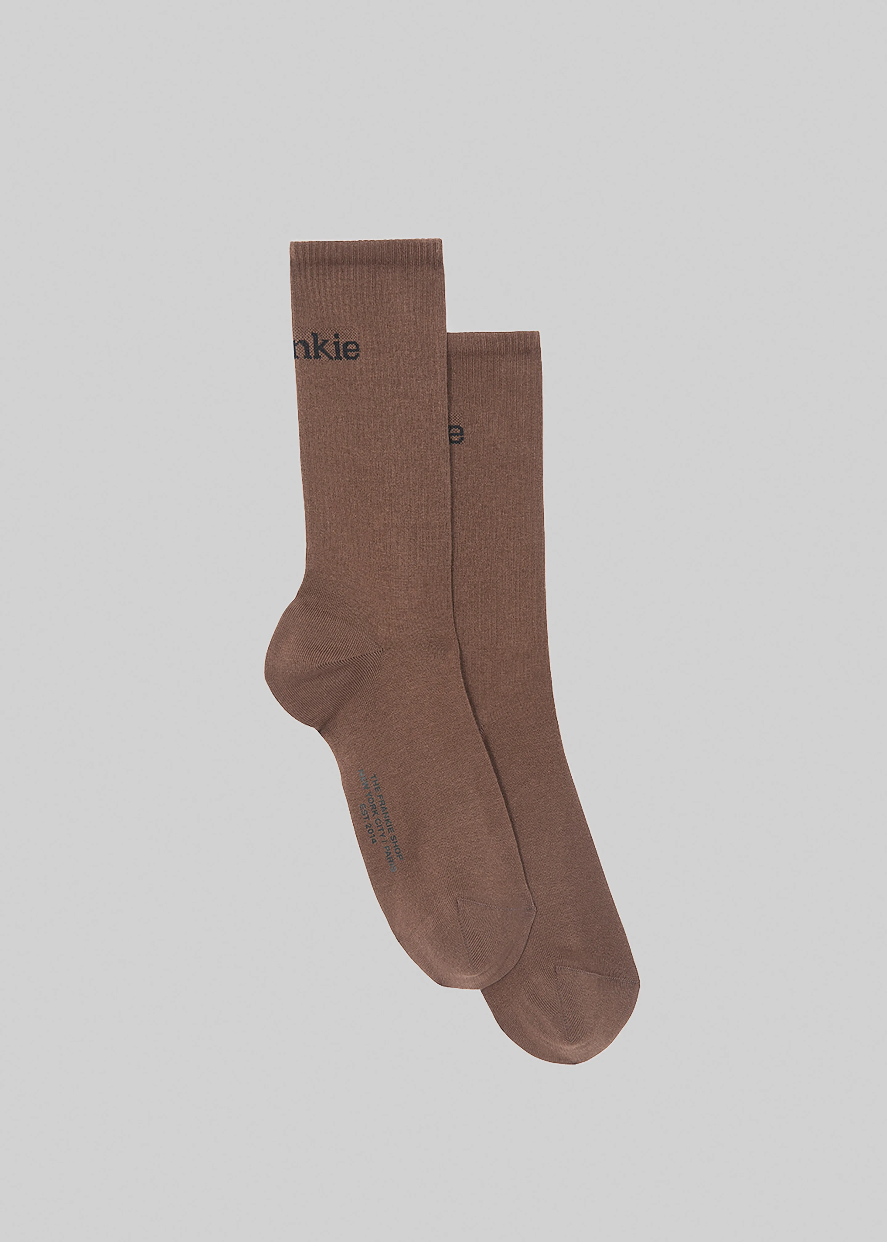 Frankie in English Ribbed Socks - Brown - 1