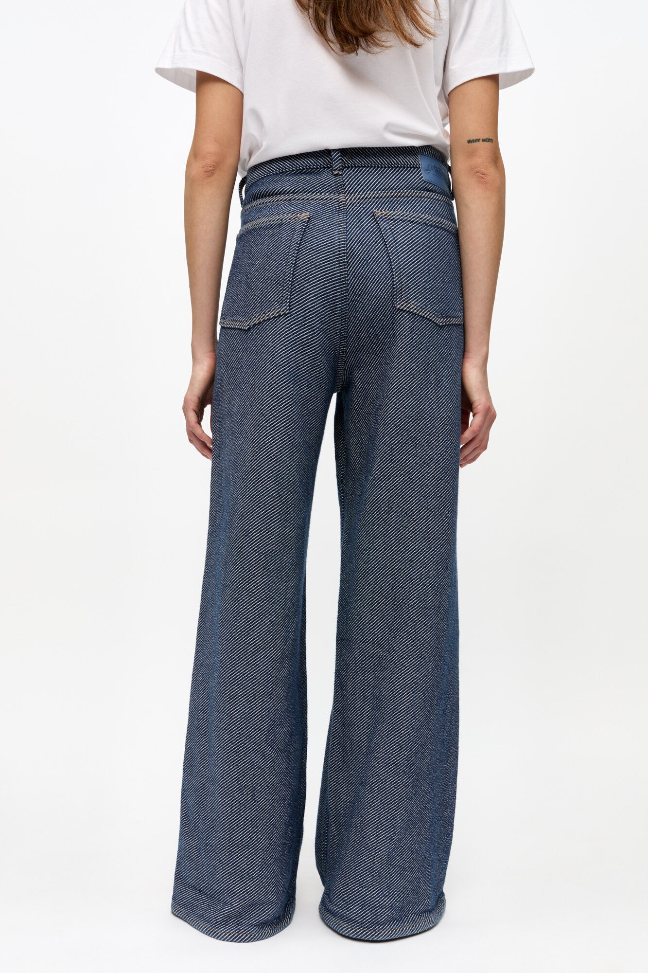 BLUE HEAVY TWILL DENIM MARRI JEANS - 4
