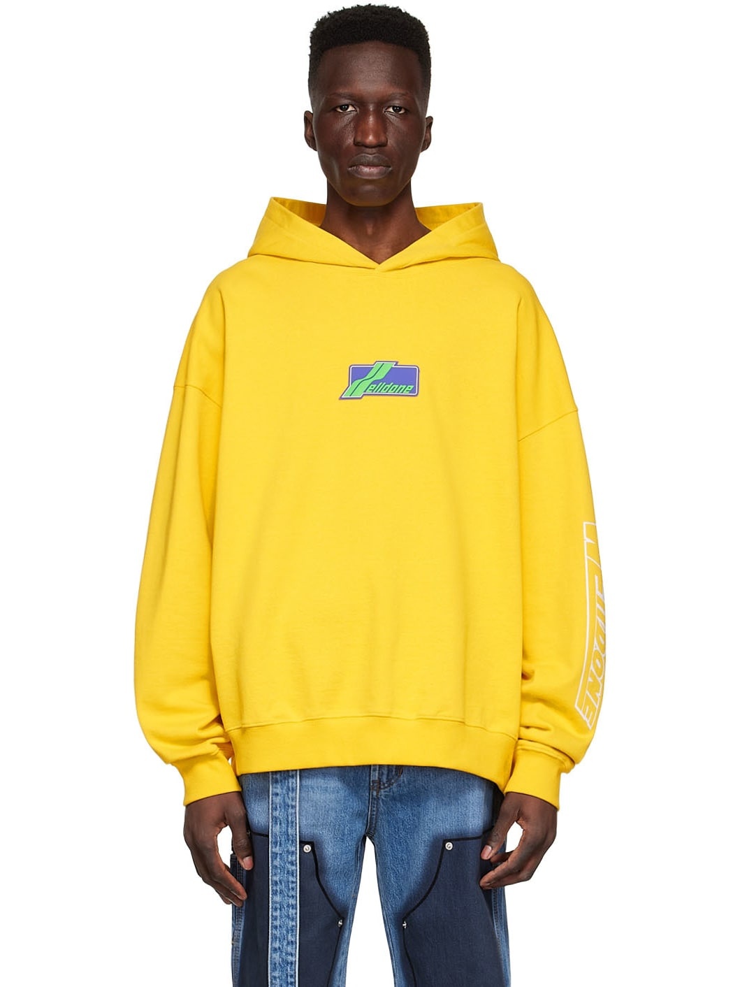 Yellow Cotton Hoodie - 1